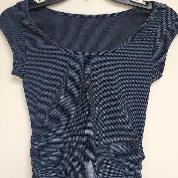 Soon Maternity Women's Navy Dot Midi Dress W/High Neckline Size XS, S & L - Picture 3 of 6